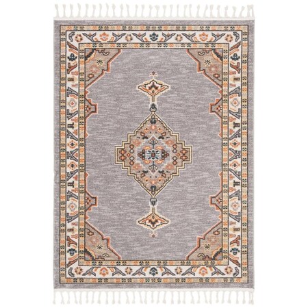 Safavieh Farmhouse 800 Power Loomed Rectangle Area Rug Grey & Orange - 4 ft.-0 in. x 5 ft.-4 in. FMH830E-4
